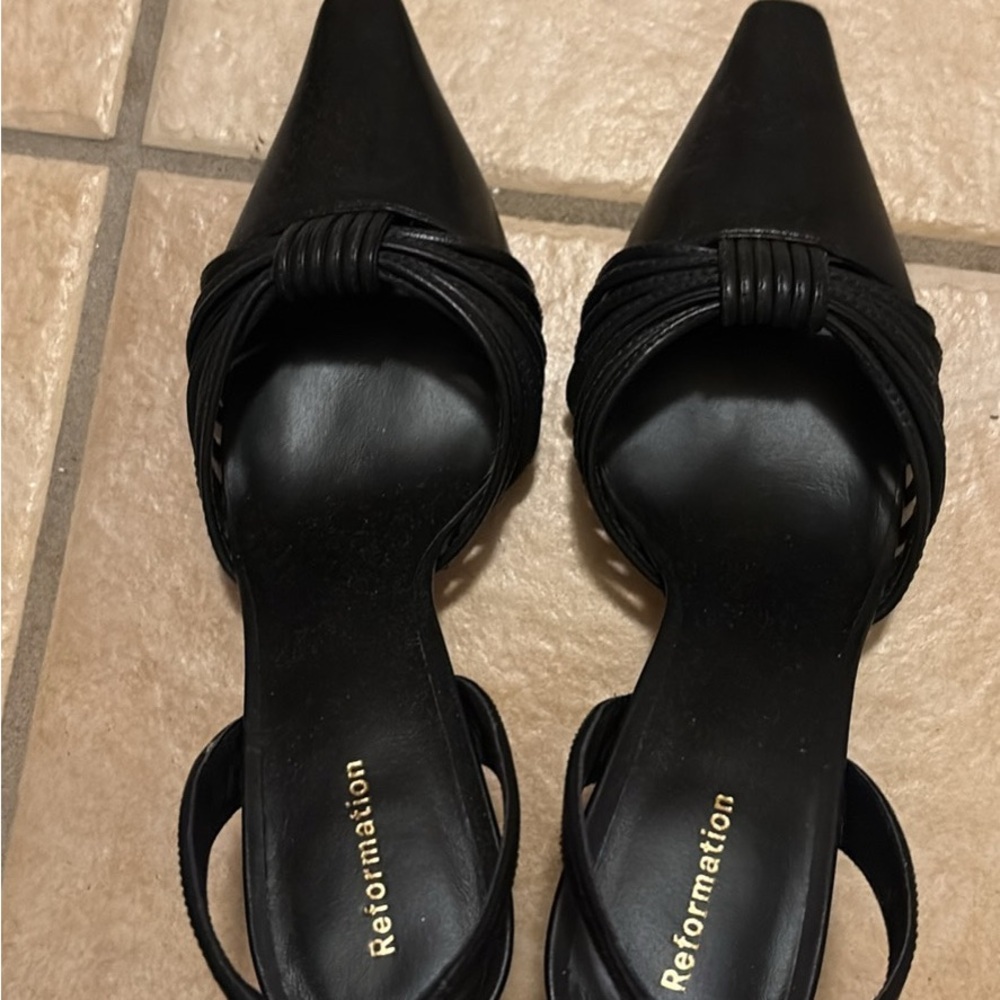 Reformation Black Heeled Sandals